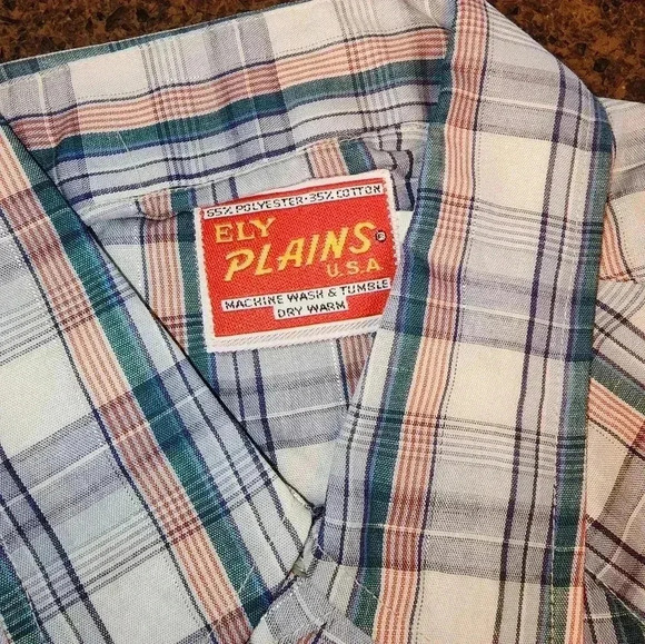 Vintage Western Shirt Pearl Snap Plaid Ely Plains Button Down Yoke - Picture 2 of 9
